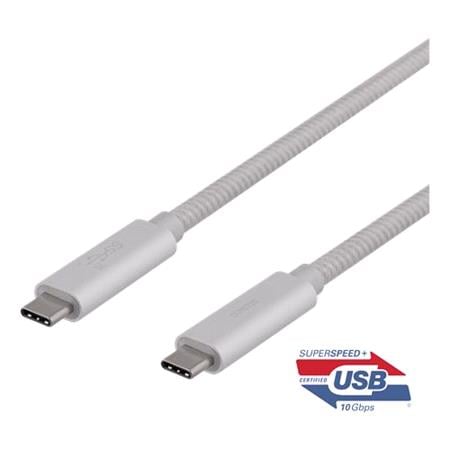 Deltaco USB C To USB C Superspeed Cable, Braided, USB 3.1   1m