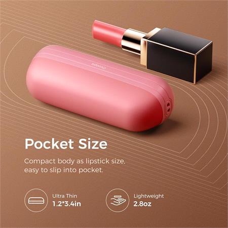 Ocoopa UT2s Mini Double Rechargeable Hand Warmers and Power Banks 5200mAh   Pink