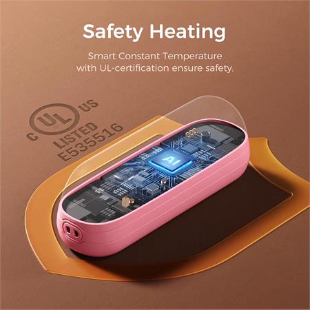 Ocoopa UT2s Mini Double Rechargeable Hand Warmers and Power Banks 5200mAh   Pink