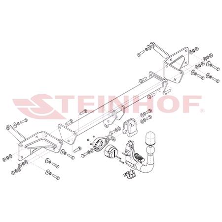 Steinhof Automatic Detachable Towbar (vertical system) for Volkswagen MULTIVAN T7 2021 Onwards