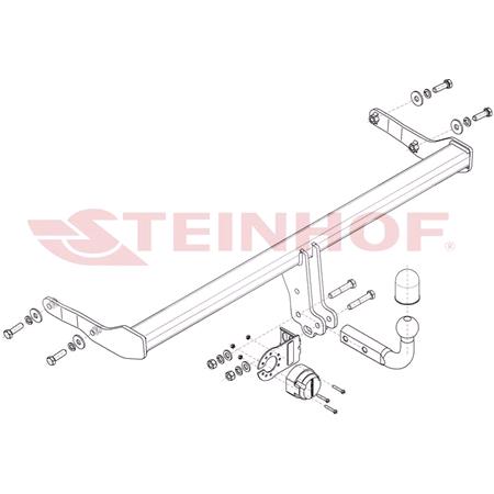 Steinhof Towbar (fixed with 2 bolts) for Volkswagen POLO 2017 Onwards
