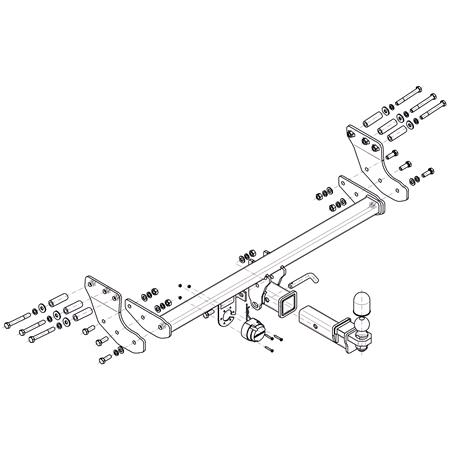 Steinhof Towbar (US Standard Hitch) for Volvo XC 90, 2002 2014 (ZK ball assembly included (ISO50))