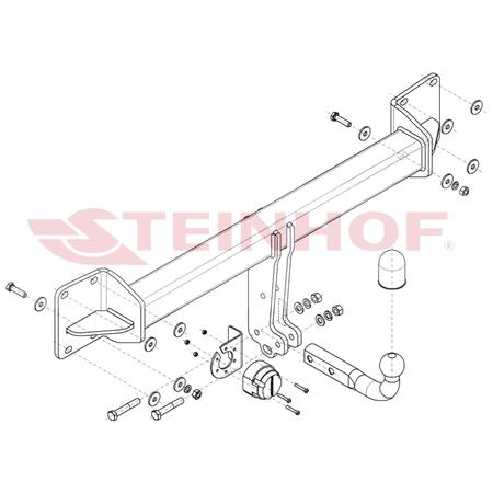 Steinhof Towbar (fixed with 2 bolts) for Volvo XC60 II, 2017 Onwards