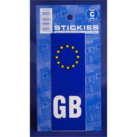 Castle Promotions Number Plate Sticker   Blue   Euro Plate & GB