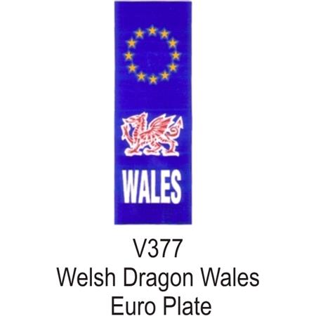 Castle Promotions Number Plate Sticker   Blue   Euro Plate & WALES