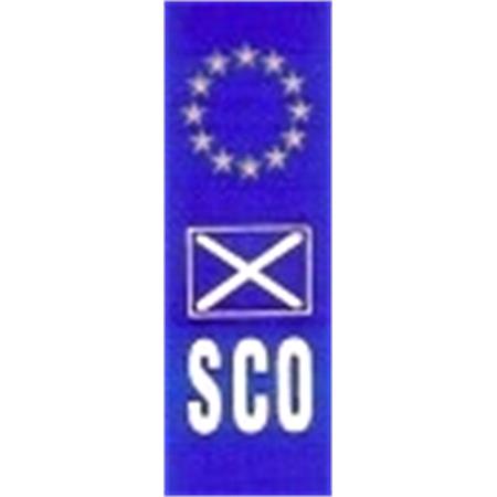 Castle Promotions Outdoor Grade Vinyl Sticker   Euro Plate & SCO with St. Andrews Flag