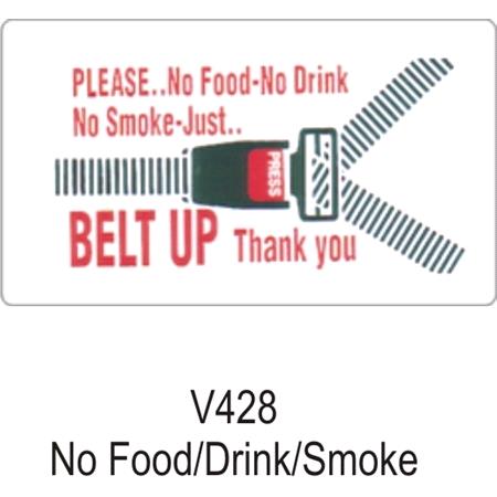 Castle Promotions Outdoor Grade Vinyl Sticker   White   No Food Drink Smoking