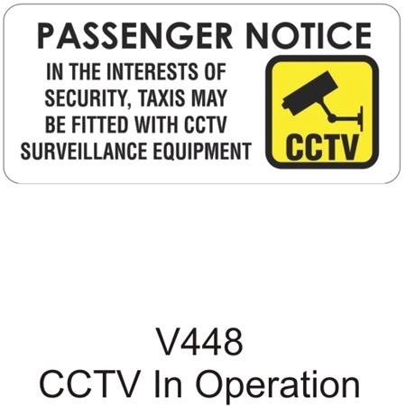 Castle Promotions Outdoor Grade Vinyl Sticker   White   CCTV Passenger Notice