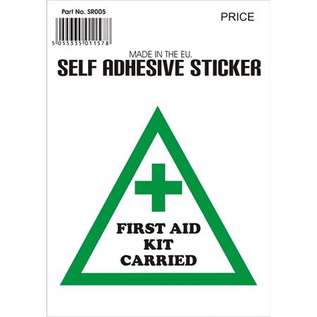 Castle Promotions Outdoor Grade Vinyl Sticker   White   First Aid Kit On Board