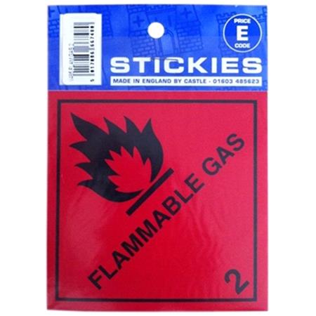Castle Promotions Outdoor Grade Vinyl Sticker   Red   Flammable Gas