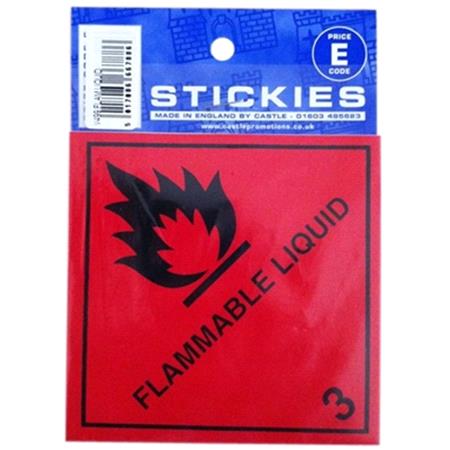 Castle Promotions Outdoor Grade Vinyl Sticker   Red   Flammable Liquid