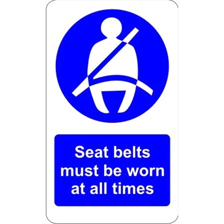 Castle Promotions Indoor Vinyl Sticker   Seatbelt Must Be Worn At All Times