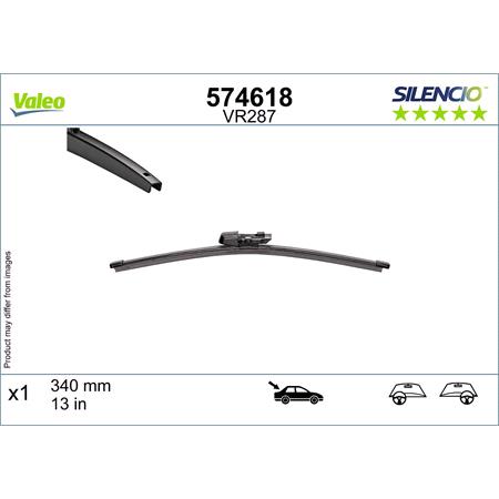 Valeo Silencio VR287 Rear Flat Wiper Blade (340 mm) for Volkswagen CALIFORNIA T7 Camper 2024 Onwards