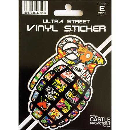 Castle Promotions Outdoor Grade Vinyl Sticker   Stickerbomb Grenade