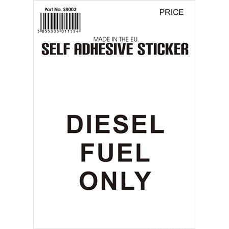 Castle Promotions Outdoor Grade Vinyl Sticker   Black   Diesel Fuel Only