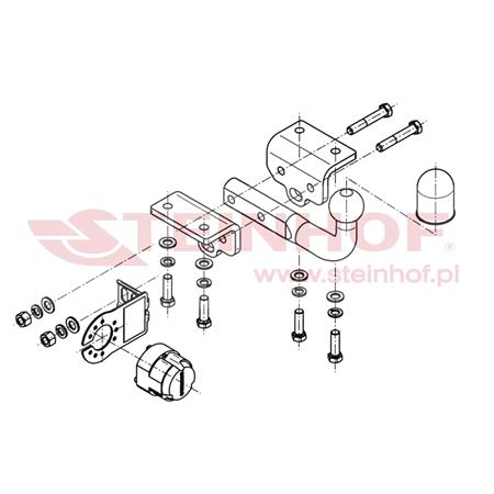 Steinhof Towbar (fixed with 2 bolts) for Volkswagen AMAROK, 2010 Onwards
