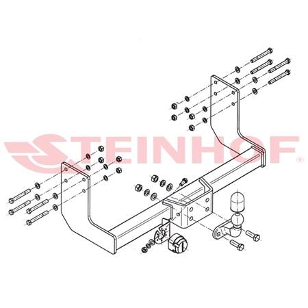 Steinhof Forged Towbar (fixed with 2 bolts) for Volkswagen CRAFTER 30 35 Bus, 2006 2016