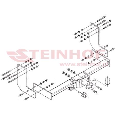 Steinhof Forged Towbar (fixed with 2 bolts) for Volkswagen CRAFTER 30 35 Bus,  2006 to 2016
