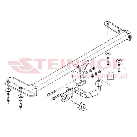 Steinhof Towbar (fixed with 2 bolts) for Volkswagen GOLF Mk III, 1991 1998