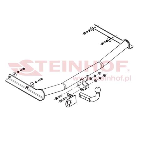 Steinhof Towbar (fixed with 2 bolts) for Volkswagen GOLF Mk III Estate, 1993 1999