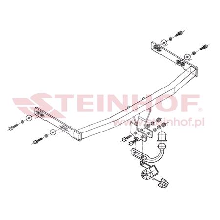 Steinhof Towbar (fixed with 2 bolts) for Skoda ROOMSTER, 2006 2015