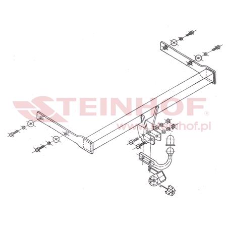 Steinhof Towbar (fixed with 2 bolts) for Volkswagen GOLF V, 2003 2009