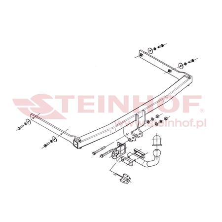 Steinhof Towbar (fixed with 2 bolts) for Volkswagen GOLF V Estate, 2007 2009