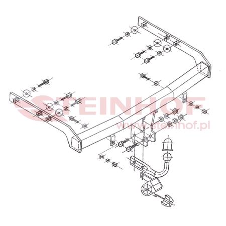 Steinhof Towbar (fixed with 2 bolts) for Seat ALHAMBRA, 2000 2010