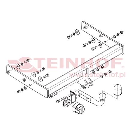 Steinhof Towbar (fixed with 2 bolts) for Volkswagen TRANSPORTER CARAVELLE Mk VI Bus, 2015 Onwards