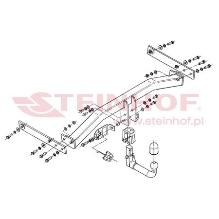 Steinhof Automatic Detachable Towbar (vertical system) for Volkswagen TIGUAN,  2007 to 2015