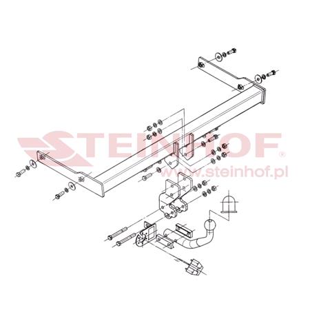 Steinhof Towbar (fixed with 2 bolts) for Volkswagen PASSAT Estate, 2005 2011