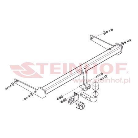 Steinhof Towbar (fixed with 2 bolts) for Volkswagen PASSAT Estate, 2010 2015