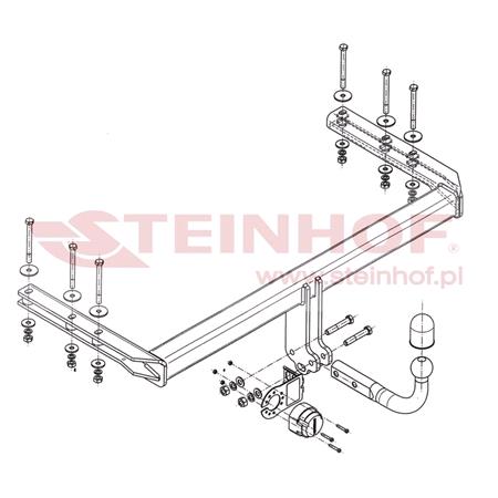 Steinhof Towbar (fixed with 2 bolts) for PASSAT 4x4 Estate 2000 2005, 4x4 models only