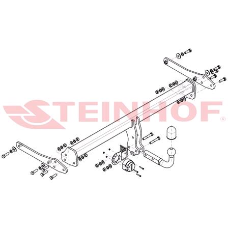 Steinhof Towbar (fixed with 2 bolts) for Volkswagen Passat CC, 2012 Onwards