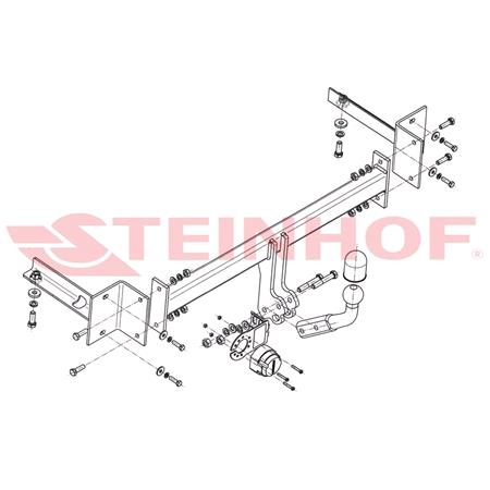 Steinhof Towbar (fixed with 2 bolts) for Skoda CITIGO, 2012 Onwards