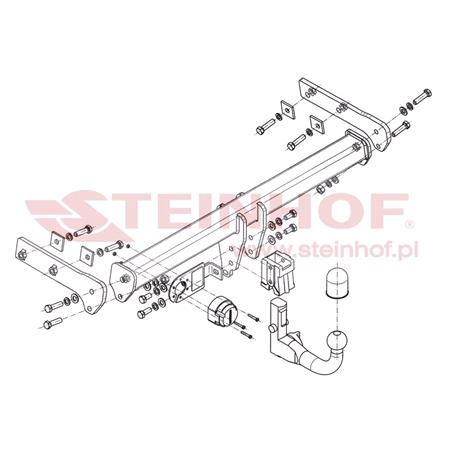 Steinhof Automatic Detachable Towbar (vertical system) for Volvo XC70 II, 2007 Onwards