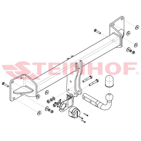 Steinhof Towbar (fixed with 2 bolts) for Volvo XC90 II, 2014 Onwards