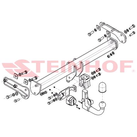 Steinhof Automatic Detachable Towbar (vertical system) for Volvo S60 II, 2015 2018
