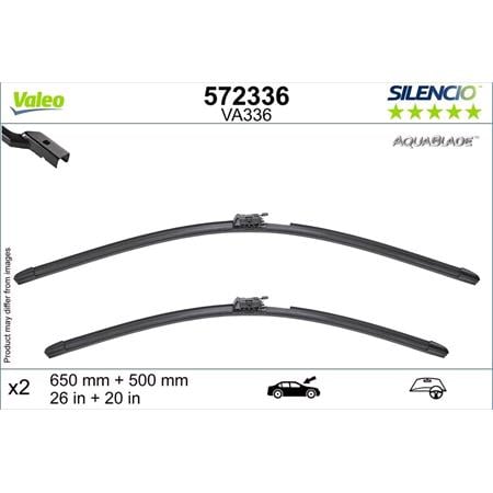 Valeo Silencio VA336 AquaBlade Heated Wiper Blades Set (650/500mm) for Landrover Range Rover V 2021 Onwards