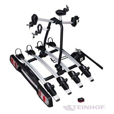 Steinhof Veturo 4 silver tow bar mounted bike rack (wheel support)   4 bikes