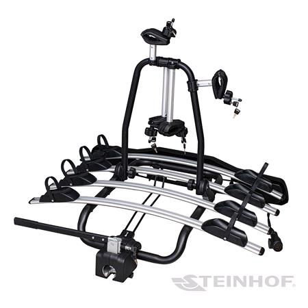 Steinhof Veturo 4 silver tow bar mounted bike rack (wheel support)   4 bikes