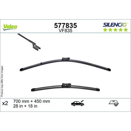 Valeo Silencio VF835 Flat Wiper Blades Set (700/450mm) for Skoda ENYAQ iV Coupe 2022 Onwards