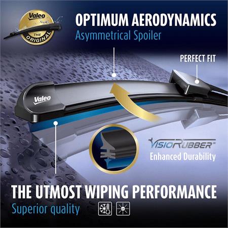 Valeo Silencio VF433 Flat Wiper Blades Set (580/530mm) for Nissan NV250 Box 2019 Onwards