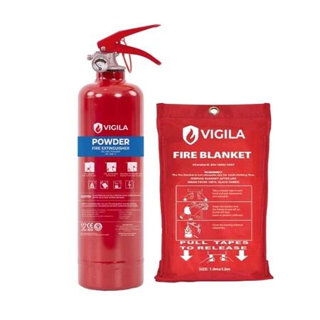 Fire Safety Kit   1kg Extinguisher and Fire Blanket