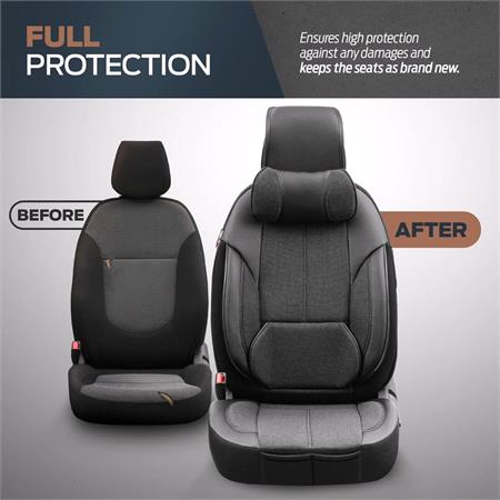 Premium VOYAGER GREY Linen Car Seat Covers With Neck Pillows    For Vauxhall ASTRA Mk III Estate 1991 1998