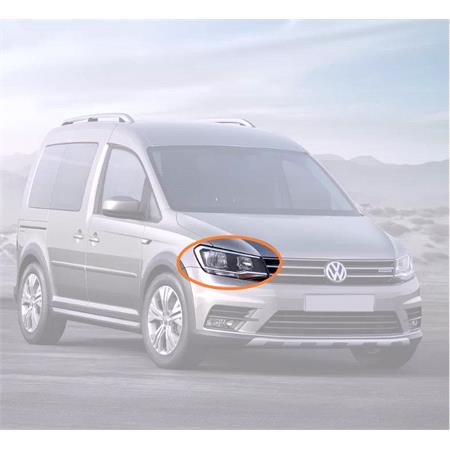 Right Headlamp (Halogen, Takes H4 Bulb, Supplied With Motor) for Volkswagen CADDY IV Box 2015 on
