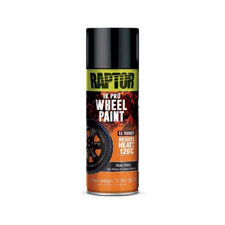 RAPTOR Wheel Paint High Heat Aerosol   Gloss Black   378ml
