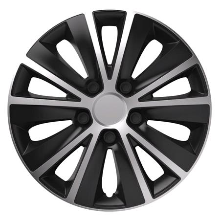 thumbnail image 2 of 16" 4x Premium Design Hubcaps Wheel Trims Set – Spinel Silver/Black – TFS 2 of 3