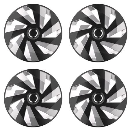 Vector 16 Inch Wheel Trims Set   BLACK & SILVER