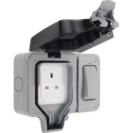 BG Nexus Storm IP66 Weatherproof Single Switched 13A Power Socket with Single External Switch